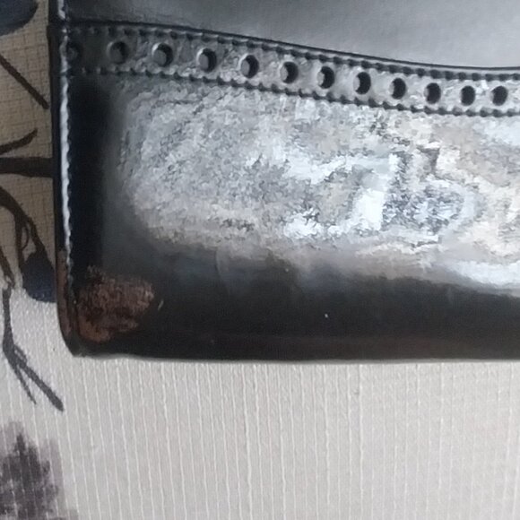 Salvatore Ferragamo Vintage Gold Chain Shoulder Bag Black Patent Snakeskin - Picture 5 of 8